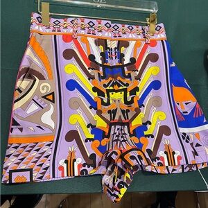 Colorful Geometric Patterned Shorts
